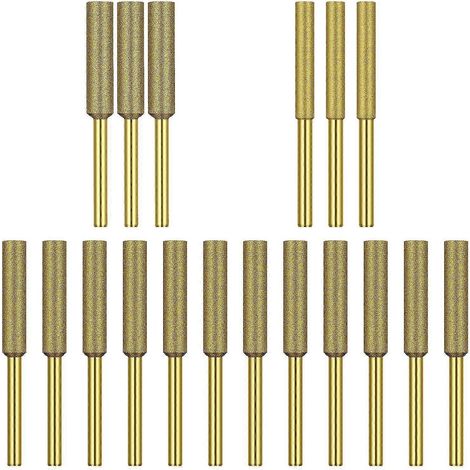 Lot de 18 limes rondes Ener Burr St pour tronçonneuse, 5/32''-7/32'', tige de 1/8'' (1/3)