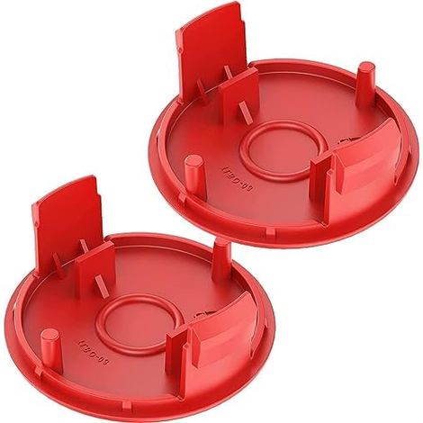 Lot de 2 couvercles bobine coupe-bordure à cordes pour débroussailleuse électrique Bosch AFS 23-37 - Pièce rechange Rouge (1/5)