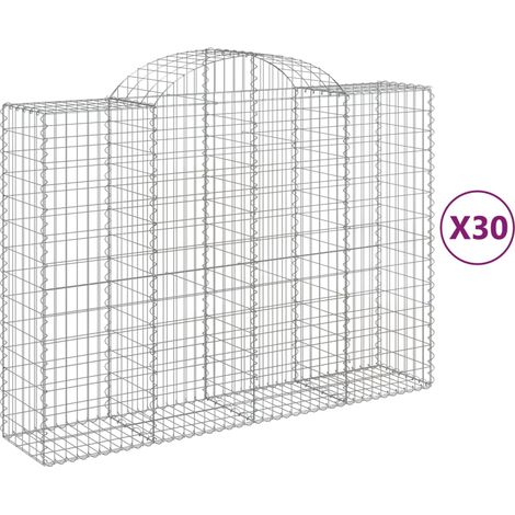 Maison Exclusive - Gabionen mit Hochbogen 30Stk. 200x50x140/160cm