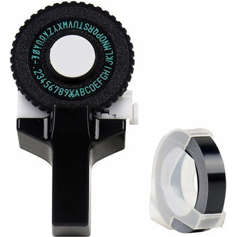 3D-Etikettendrucker, kleines Modell, manuell, DIY-Beschriftungsmaschine, für DYMO, schwarzes Band (1/5)