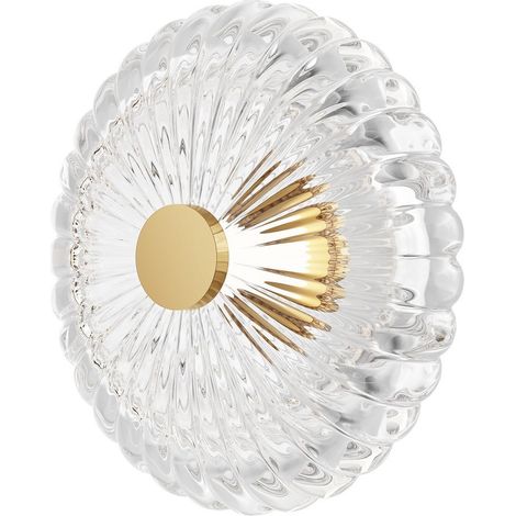 Maytoni Amulet Round Applique murale moderne 35 cm dorée 3000 K 360 lm abat-jour en verre