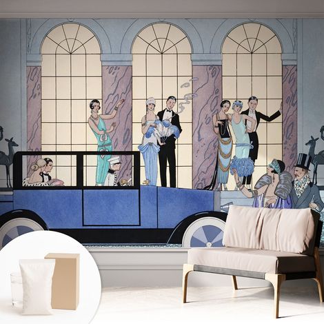 Papier peint décoratif avec colle pour salon, chambre à coucher et bureau – Design moderne et facile à poser Art déco 312x219 cm (1/5)