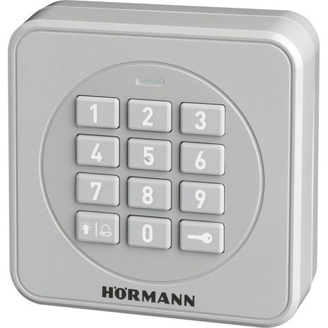 Tastiera a radiocodice Hörmann FCT3-1 BS (868 MHz, per il comando di fino a 3 azionamenti per cancelli, tastiera illuminata, colore RAL 7040) 4511856