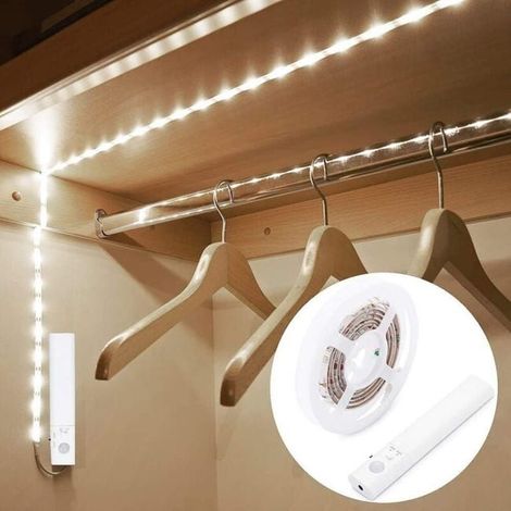 1M LED Strip Light avec capteur de mouvement, Batterie alimentée, Convient pour la chambre, Escaliers, Hallway (1/4)