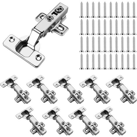 10 Pièces Charnières à Fermeture Douce, Charnières Invisibles 35mm avec Amortissement Hydraulique pour Portes de Placard et Cuisine, Auto-Extractibles, pour Meubles en Bois (Ouverture 110°) (1/5)