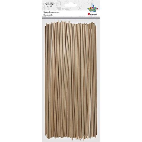 Bastoncini di legno rotondi 3x250mm 100 pezzi