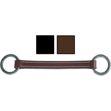 Falsa martingala in cuoio con anelli in acciaio inox: Unica, marrone (04)