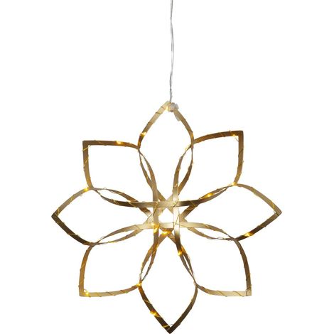 Star Trading Étoile lumineuse en métal 'Amaze' en or, lampe suspendue avec poinsettia, or, Ø 30cm (1/4)