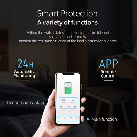 Interruttore automatico intelligente Tuya WiFi, telecomandi wireless, interruttore di controllo, app mobile, visualizzazione della modalità loop del conto alla rovescia domestico con misurazione c-Cre