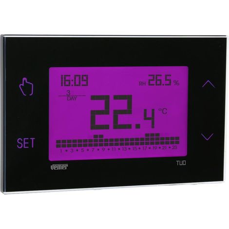 Cronotermostato touch screen settimanale da parete display multicolore vemer ve771700 (1/3)