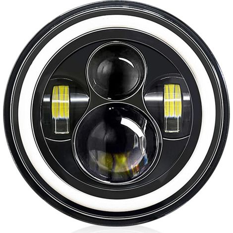 Faro anteriore a LED per auto e moto da 7 pollici con DRL/indicatore di direzione/anabbaglianti/abbaglianti, faro rotondo da 7'', 6000K, 140W, IP67 impermeabile, di DEBUNS