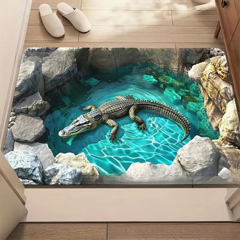 Gigante GmbH - Tapis d'entrée Illusion Abîme Infini 50x80cm - Crocodile