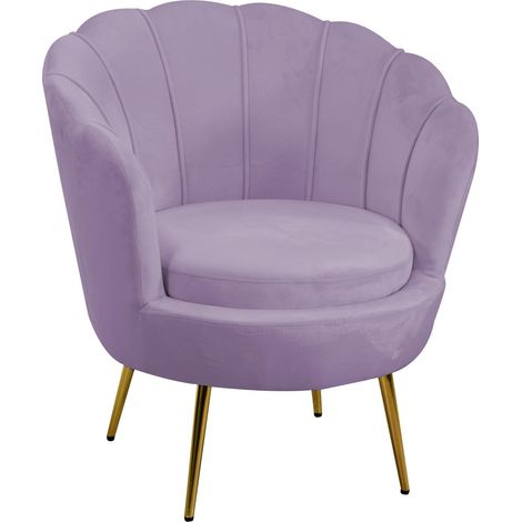 Fauteuil tulipe en velours violet 73x72cm – Jambes démontées – Confort optimal pour espaces modernes – Vacchetti - cm73x72h77 (1/3)