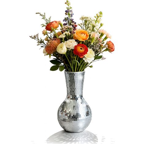 Spiegelmosaikvase 28 cm - reflektierendes glasdekor