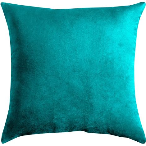 Funda de almohada decorativa, turquesa, terciopelo