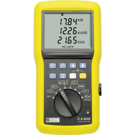 Analyseur de puissance CA8220 Chauvin Arnoux, 1, 3 phases, puissance maximale de 9999 kW, 9999 kVar, 9999kVA ( Prix pour 1 ) (1/5)