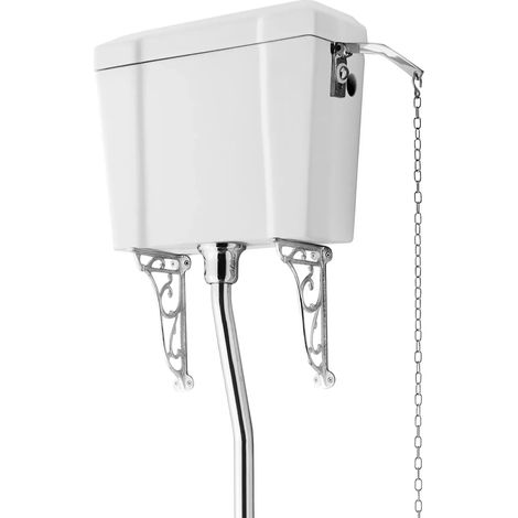 Carlton Traditional Victorian High Level Ceramic White WC Toilet Cistern (1/2)