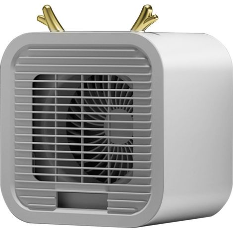 Kleine und leise Klimaanlage mit USB-Anschluss, tragbar, geeignet für Büro und Außenbereich, grau (1/5)