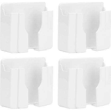 Lot de 4 étagères de rangement murales sans perçage, support de charge pour téléphone portable avec télécommande, rayures verticales (1/5)