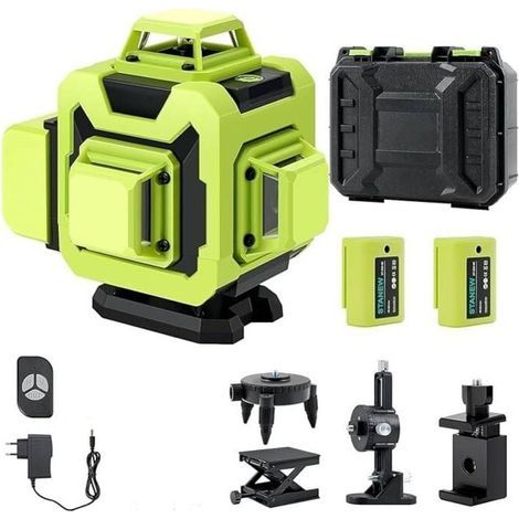 Niveau Laser 360° 4D 16 Lignes Autonivelant avec Télécommande Batterie 2400 mAh et Support Rotatif (1/4)