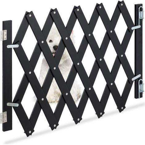 Puerta de seguridad extensible de bambú en color negro (1/5)