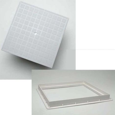 CHIUSINO POZZETTO TOMBINO PLASTICA TELAIO E COPERCHIO IN PVC CM. 55x55