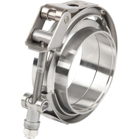 1 pièce 2,5 pouces 63,5mm Kit de colliers de serrage à bande en V à dégagement rapide, V-Clamp Tuyau d'Echappement Pince en Acier Inoxydable pour Turbos, universel colliers d'échappement tuyau (1/5)