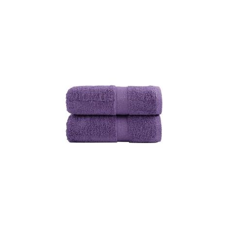 Hochwertige Gästeservietten, 2er-Set, lila, 30 x 50 cm, 600 g/m² - Crezuo