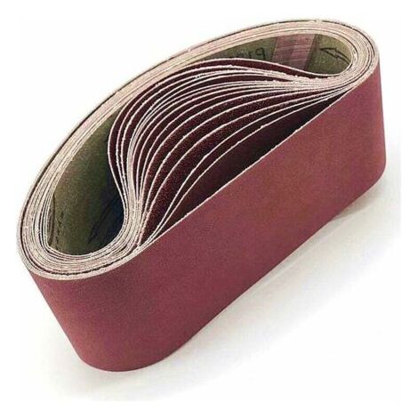 Bande Abrasive 100 x 915 mm Assortie pour Ponceuse à Bande - Lot de 5 (1 x Grain 80/120/150/240/400 Chacun) (1/4)