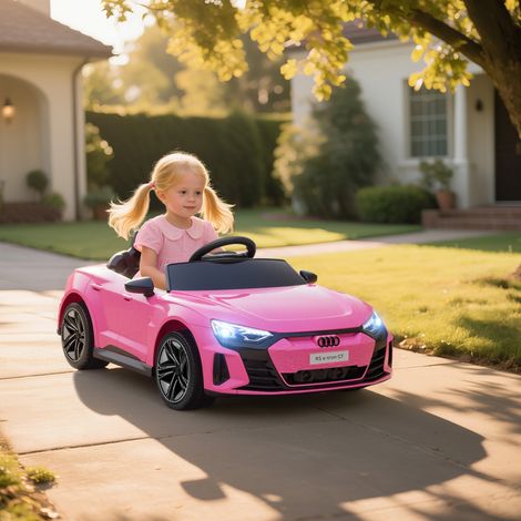 12V Elektro-Kinderauto – Fernbedienung für Eltern – Sound- und Lichteffekte – Pinkfarbener Audi RS E-tron GT