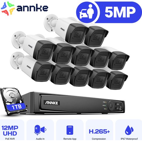 ANNKE 3K CCTV Kit 16CH NVR 12×Cameras Outdoor IR Network Night Vision Motion Detection Security Camera System - 1TB HDD (1/5)