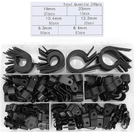 Lntyq 200Pcs Pinces en Plastique P Clips Colliers de Fixation de Tubes en Plastique Nylon (1/5)