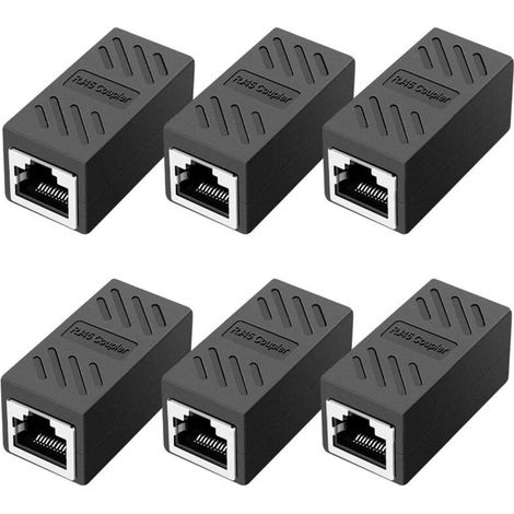 piezas de acoplador RJ45, acoplador de red, conectores Ethernet, acoplador en línea blindado para conector de extensión de cable Ethernet Cat7/Cat6/Cat5e/Cat5 (hembra a hembra)