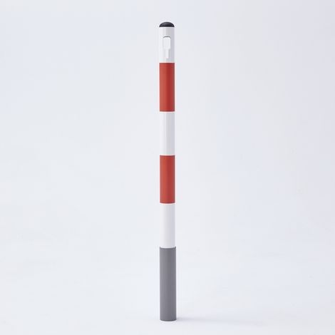 Potelet métal rouge et blanc à sceller HT 100 cm (1/3)