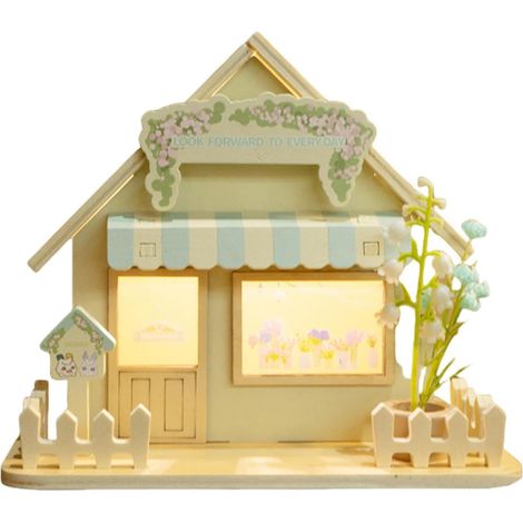 LED Night Light for Kids Wooden Cottage Shape Nightstand LED Night Lamp Doll House Model Perfect Bedroom Table Lamp for Desk and Bedside Decor Enhancing Your Child's Room (1/5)