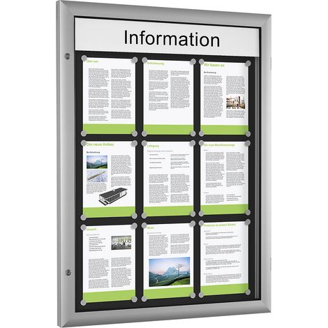 Schaar Design, Vitrine plate, pour 9 x format A4, anthracite