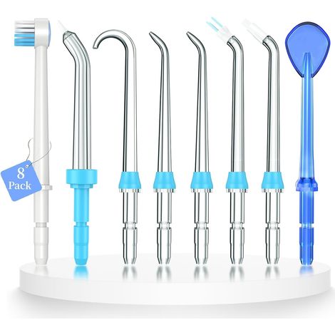 Cabezales de repuesto para irrigador bucal, sustituyen las boquillas clásicas, compatibles con los irrigadores bucales Waterpik, 8 piezas de repuesto. (1/5)