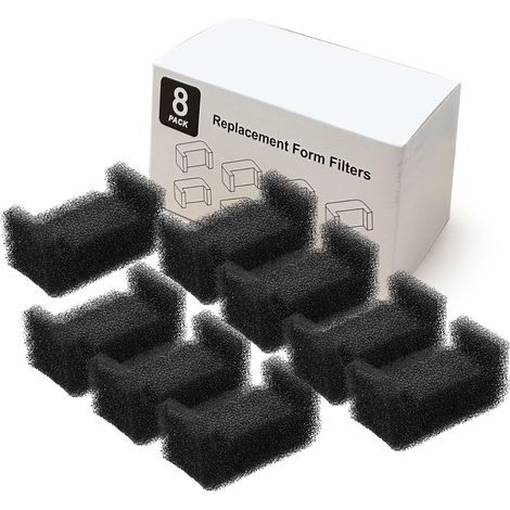 Juego de 8 esponjas de repuesto en forma de U, aptas para bebederos para gatos de 2 litros, triple filtración, polipropileno. (1/5)