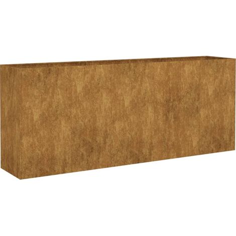 Portavaso per fioriera aiuola rialzata piante fiori terrazzo giardino giardino 200 x 40 x 80 cm acciaio corten marrone 020039396