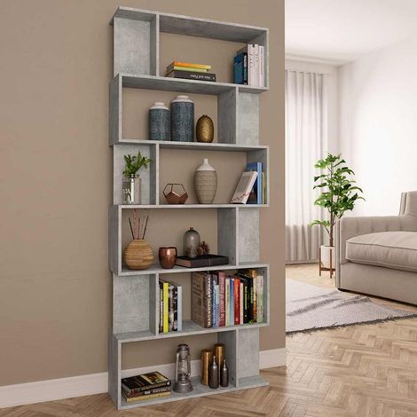 vidaXL Estantería madera contrachapada gris hormigón 80x24x192cm (1/5)