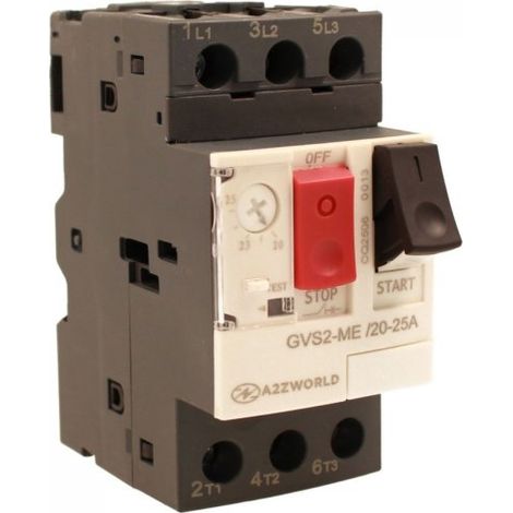 Salvamotore Interruttore Termico di Protezione Motore, 3P 2.5M Regolabile 20A 14-20A 9KW AC 590V Monofase e Trifase IP20 IEC60947-2