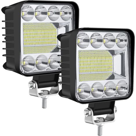 Stück 12 V 132 W 4 Zoll LED-Arbeitsleuchte, Außenstrahler, IP67 wasserdichtes LED-Flutlicht für Auto, LKW, Traktor, SUV, Boot – Spot-Flut-LED-Nebelscheinwerfer
