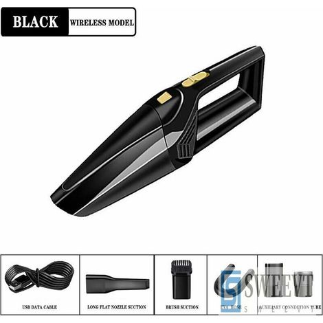 Aspirateur à Main, 120W 2200mAh Aspirateur de Table sans Fil Rechargeable, Aspirateur Portable USB Charge avec Sèche Filtre Lavable, pour Poils d'animaux, Cuisine, Bureau, Voiture （sans fil noir） (1/4)