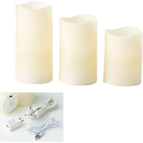 Lot de 3 bougies pour la décoration intérieure, anniversaire/fête/jardin/décoration de Noël (rechargeables, sans télécommande) (1/5)