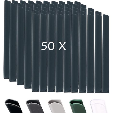 Lot de 50 Clips de Fixation en PVC Brise Vue, Attache Brise Vue, Fixation Brise Vue Protection Contre Le Vent pour Le Jardin et la clôture Clips de Fixation Clôture Double (Noir 50 Clips) (1/5)