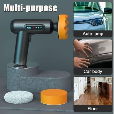 Polisseuse à cire portable avec tapis de polissage, polisseuse avec batterie au lithium 2000mah polisseuse sans brosse (1/4)