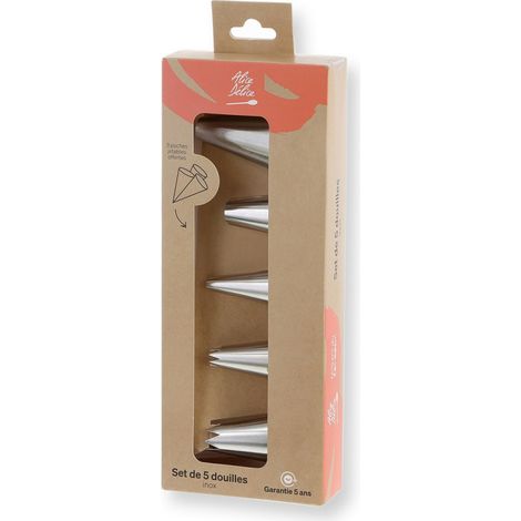 Set 5 douilles en inox et 3 poches jetables - Alice Délice