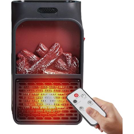 Radiateur 900W télécommande anti-surchauffe silencieux chauffage rapide intérieur (1/4)