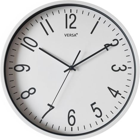Horloge Murale avec MÉCANISME ET QUALITÉ AMÉLIORÉE, Silencieuse et Décorative, pour Cuisine, Salon ou Salle à Manger, Dimensions (H x L x P) 40 x 5 x 40 cm, Polypropylène, Blanc (1/4)