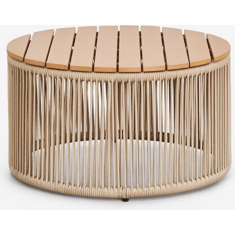 SKLUM Calipso Couchtisch aus Eisen und geflochtenem Seil Ø70 cm